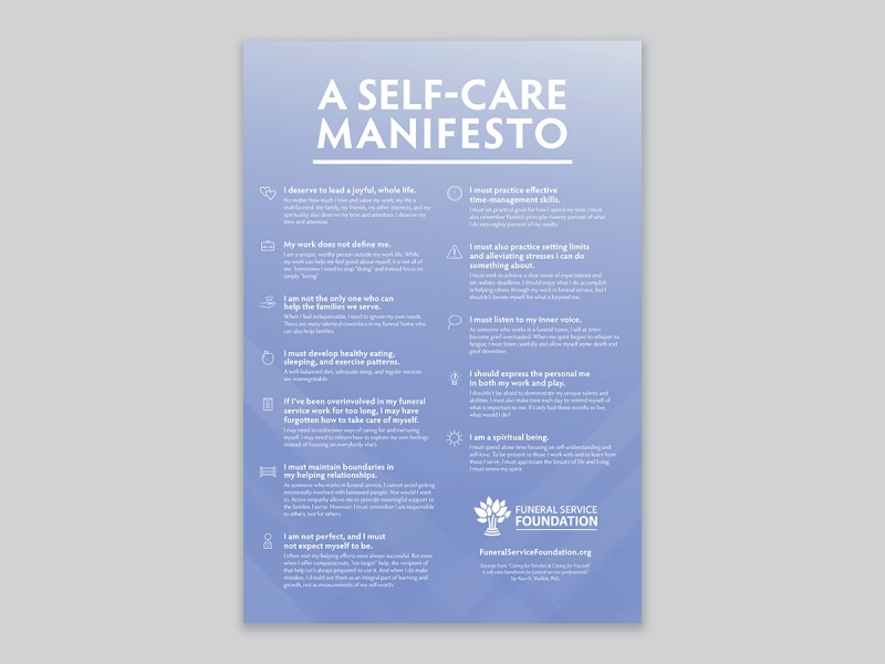 A Self-Care Manifesto 13" x 19" Poster - Funeral Service Foundation