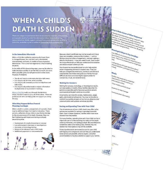 When a Child's Death is Sudden