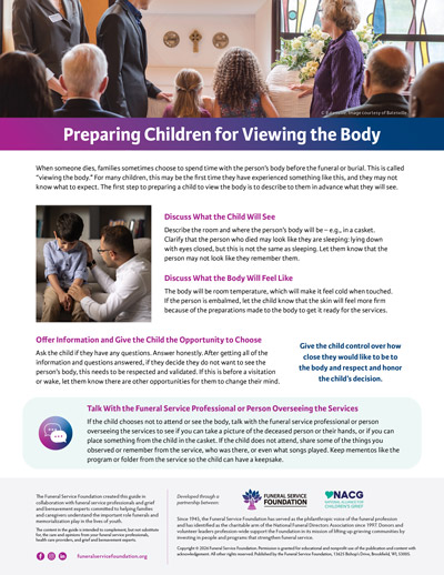 Preparing Children for Viewing the Body Preparing Children for Viewing the Body